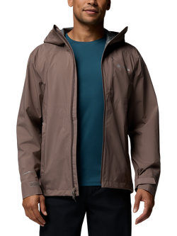 Columbia Men's Trailborne 2.5L Packable Waterproof Hooded Jacket, Iron