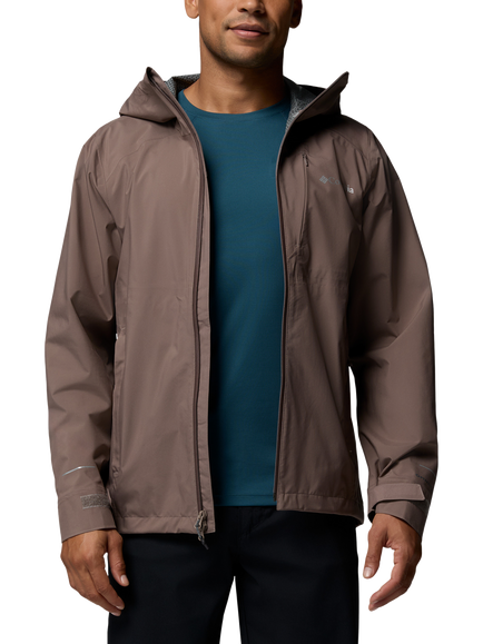 Columbia Men's Trailborne 2.5L Packable Waterproof Hooded Jacket, Iron