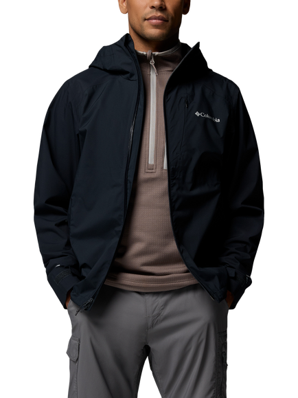 Columbia Men's Trailborne 2.5L Packable Waterproof Hooded Jacket, Black