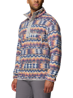 Columbia Helvetia II Men's Half-Snap Button Fleece, Sea Salt/ Retro, Sea Salt/ Retro