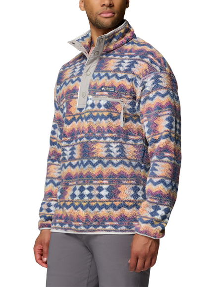 Columbia Helvetia II Men's Half-Snap Button Fleece, Sea Salt/ Retro, Sea Salt/ Retro