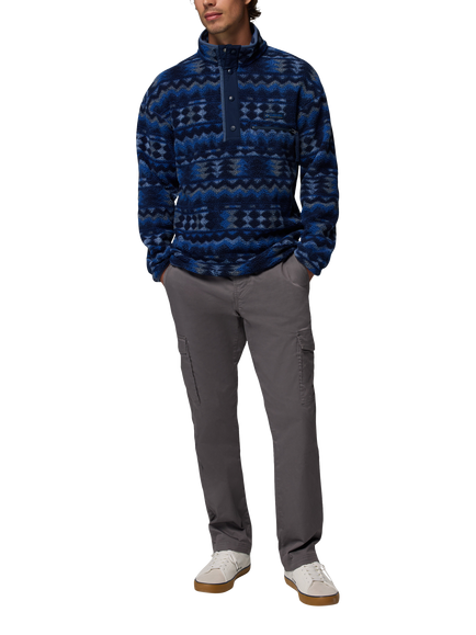 Columbia Helvetia II Men's Half-Snap Button Fleece, Blue/Retrotree, Blue / Retrotree