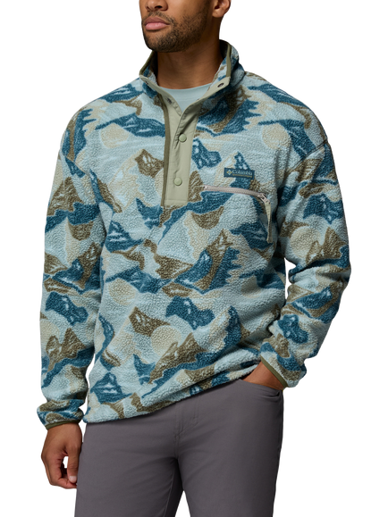 Columbia Helvetia II Men's Half-Snap Button Fleece, Light Green, Light Green