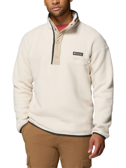 Columbia Helvetia II Men's Half-Snap Button Fleece, Chalk, Chalk