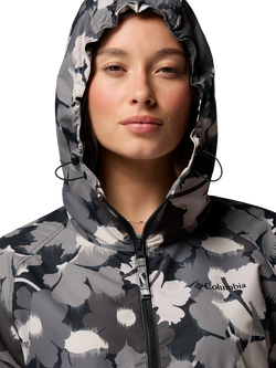 Columbia Women's Spire Valley Printed Hooded Windbreaker Jacket, Black - view 2, Black Print