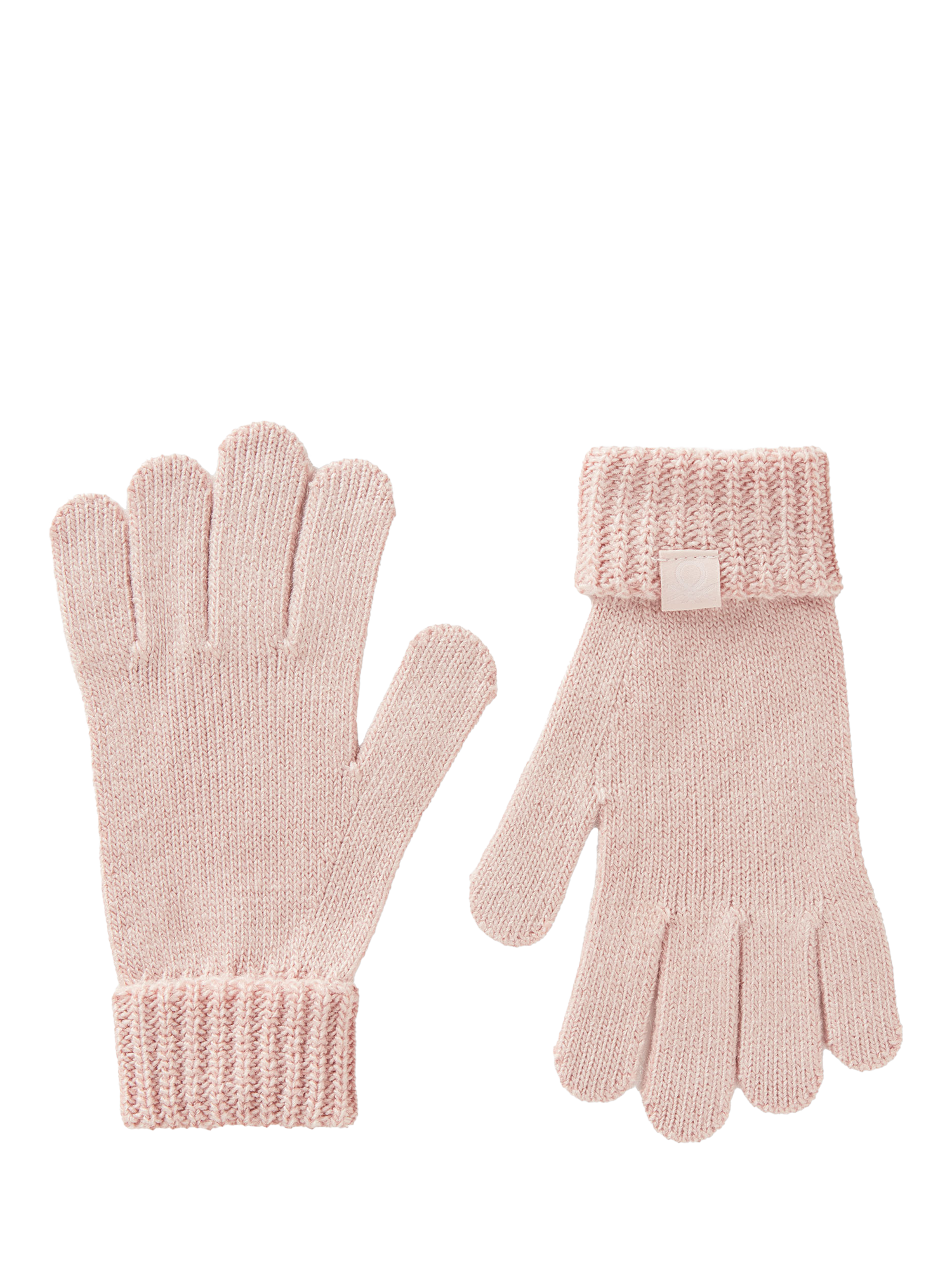 Product image 1 of 3, which shows Benetton Kids' Ribbed Cuff Gloves, Pink, One Size