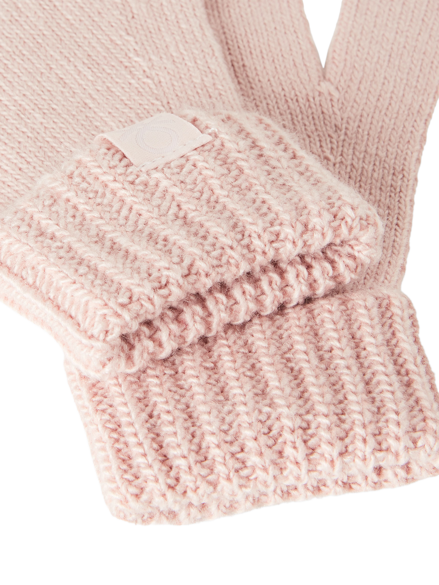 Product image 3 of 3, which shows Benetton Kids' Ribbed Cuff Gloves, Pink, One Size