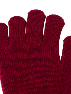 Benetton Kids' Ribbed Cuff Gloves - view 2, Red