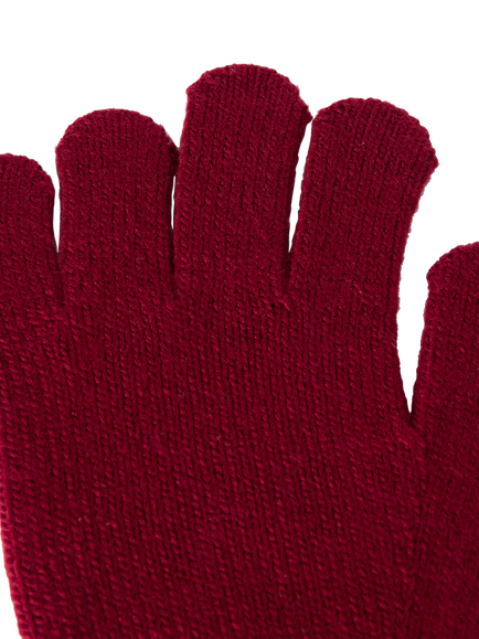 Benetton Kids' Ribbed Cuff Gloves - view 2, Red