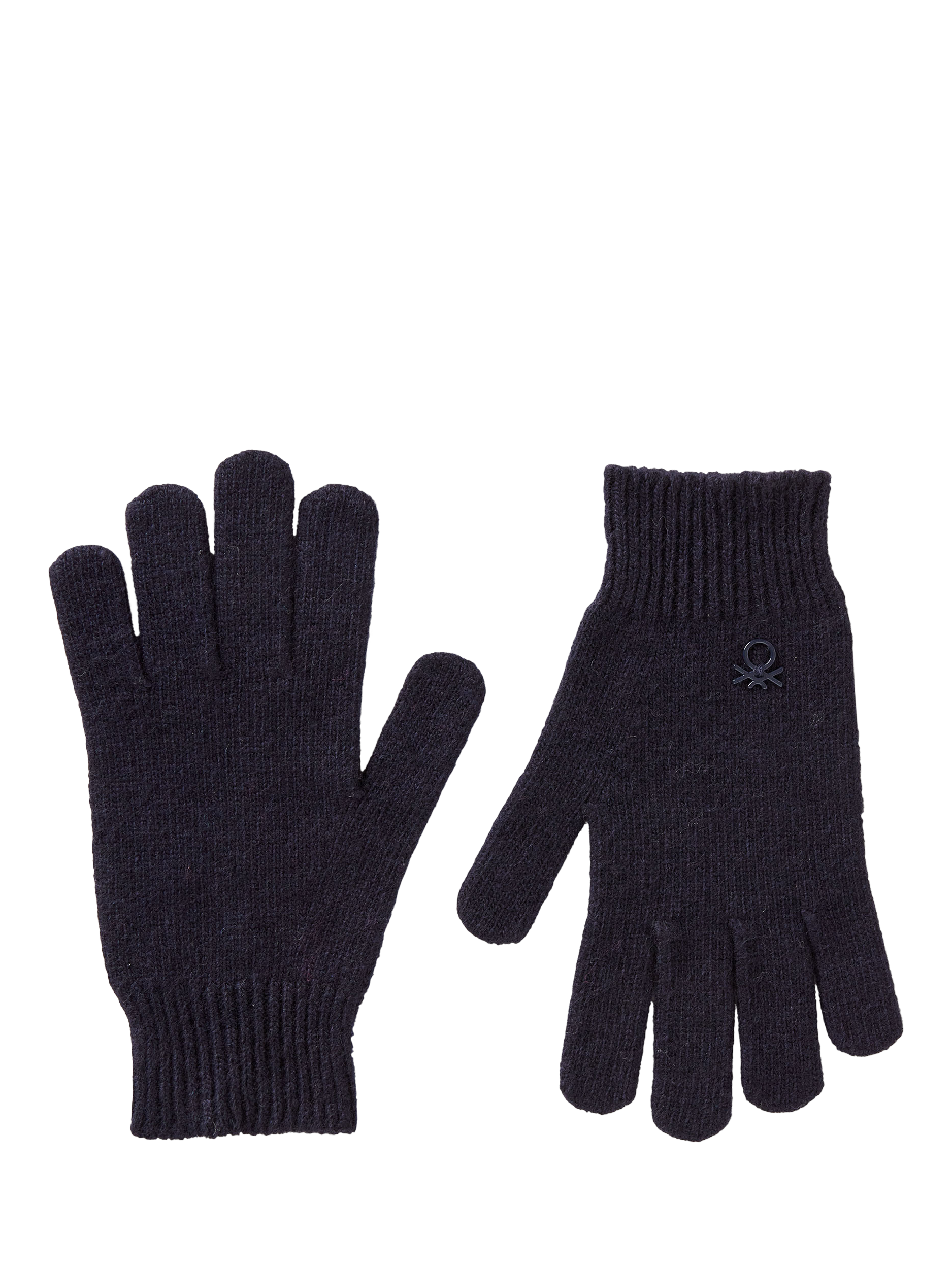 Product image 1 of 3, which shows Benetton Kids' Ribbed Cuff Gloves, Navy Blue, One Size