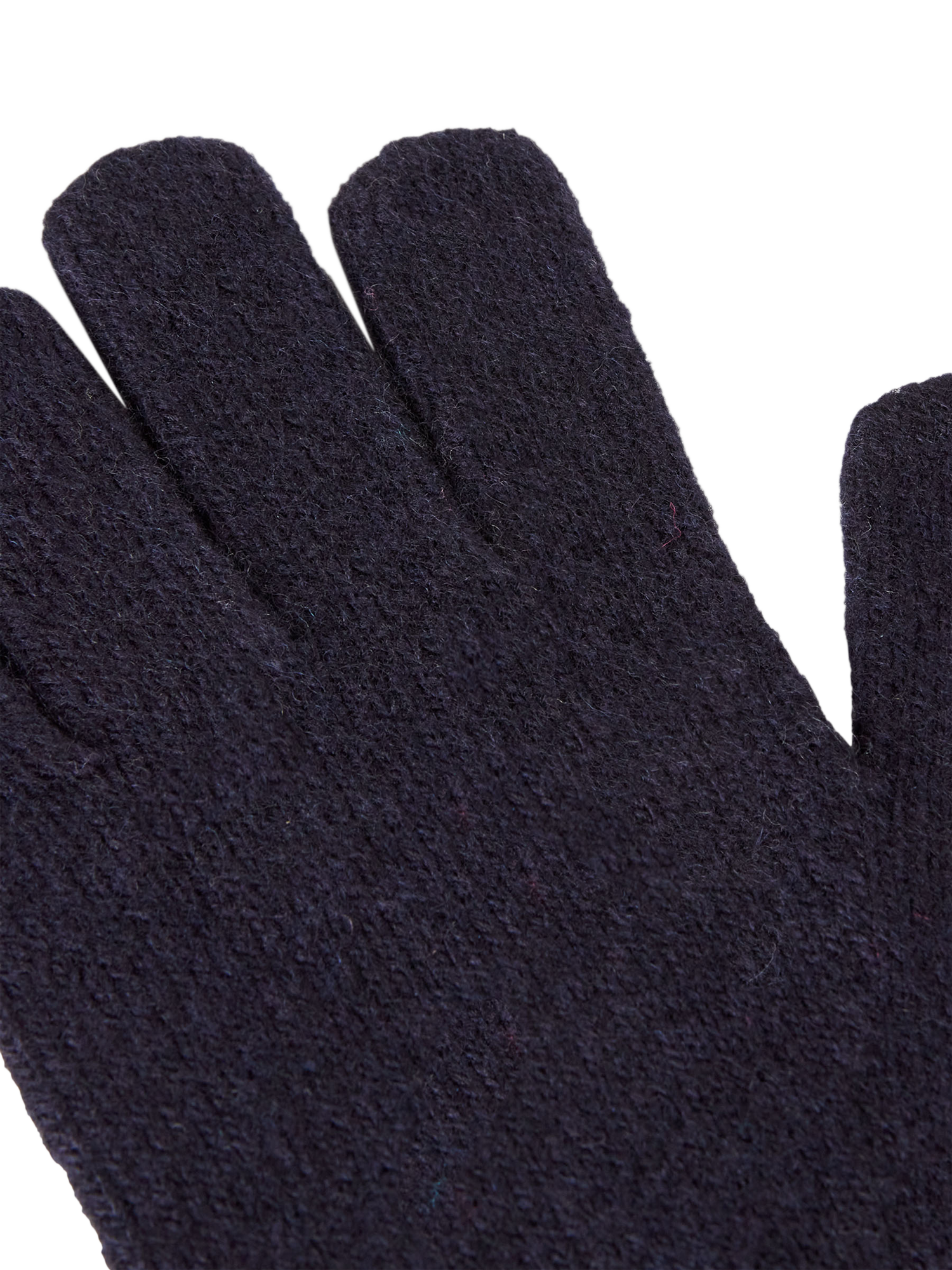 Product image 2 of 3, which shows Benetton Kids' Ribbed Cuff Gloves, Navy Blue, One Size