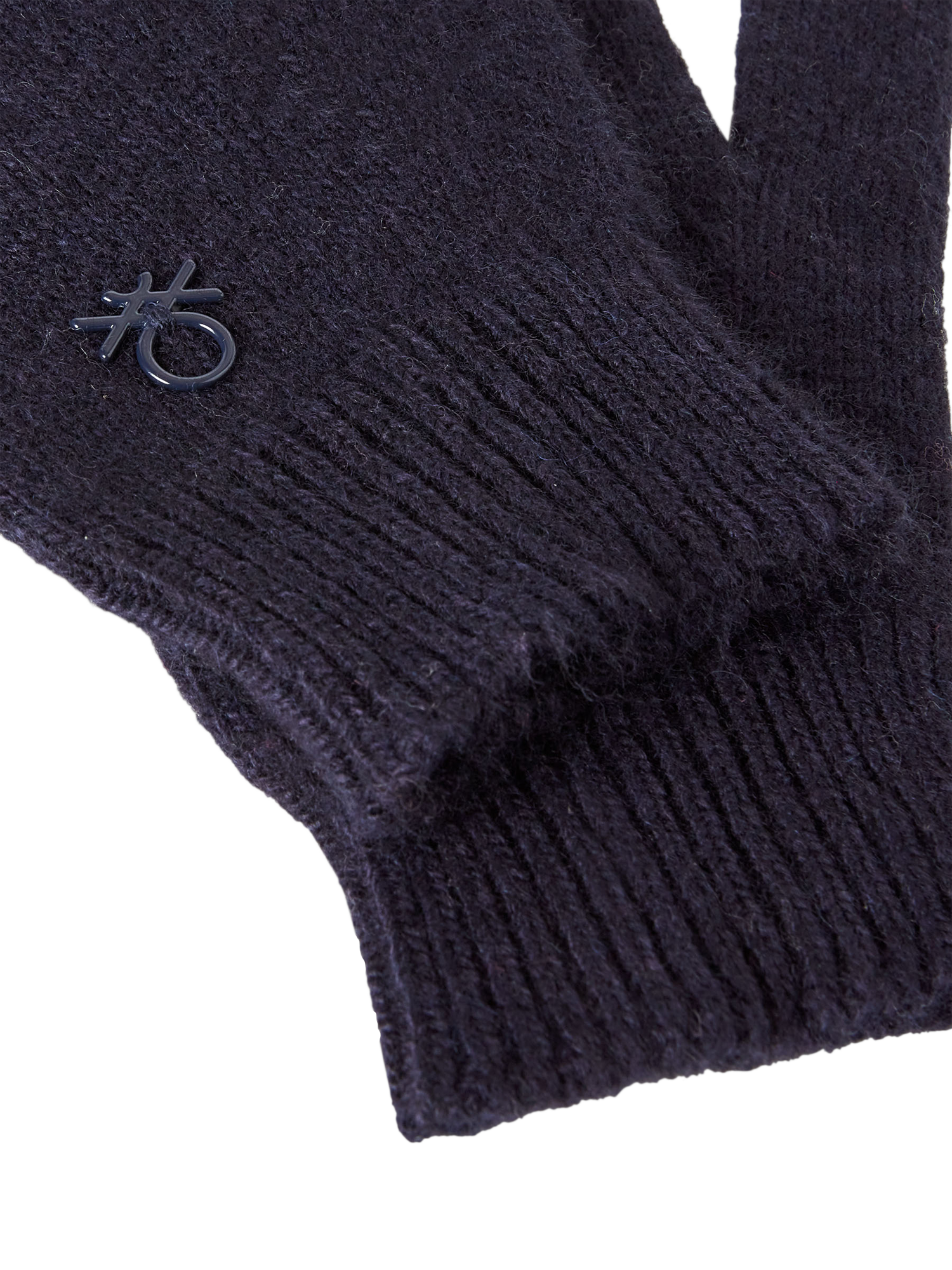 Product image 3 of 3, which shows Benetton Kids' Ribbed Cuff Gloves, Navy Blue, One Size