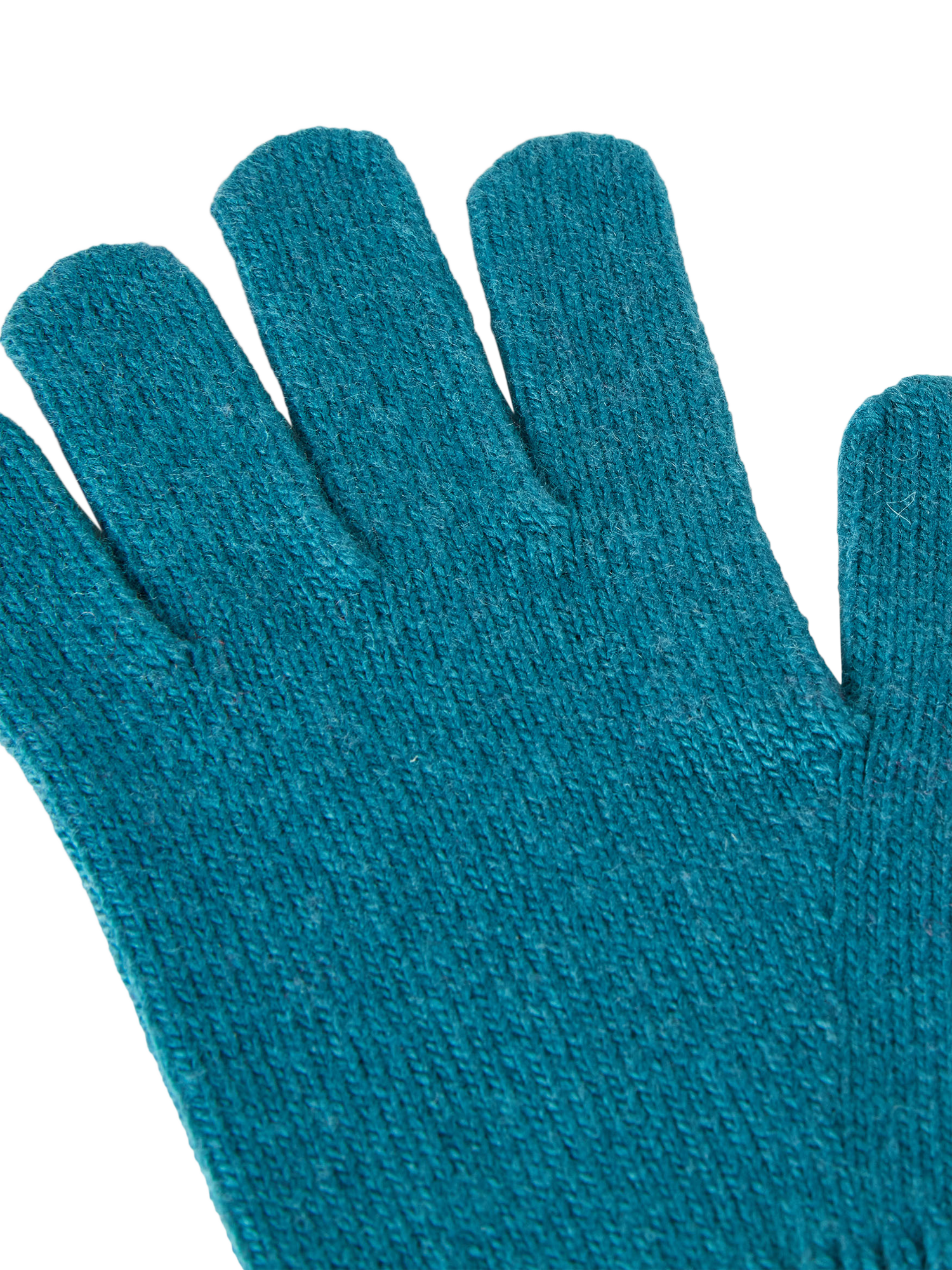 Product image 2 of 3, which shows Benetton Kids' Ribbed Cuff Gloves, Blue, One Size