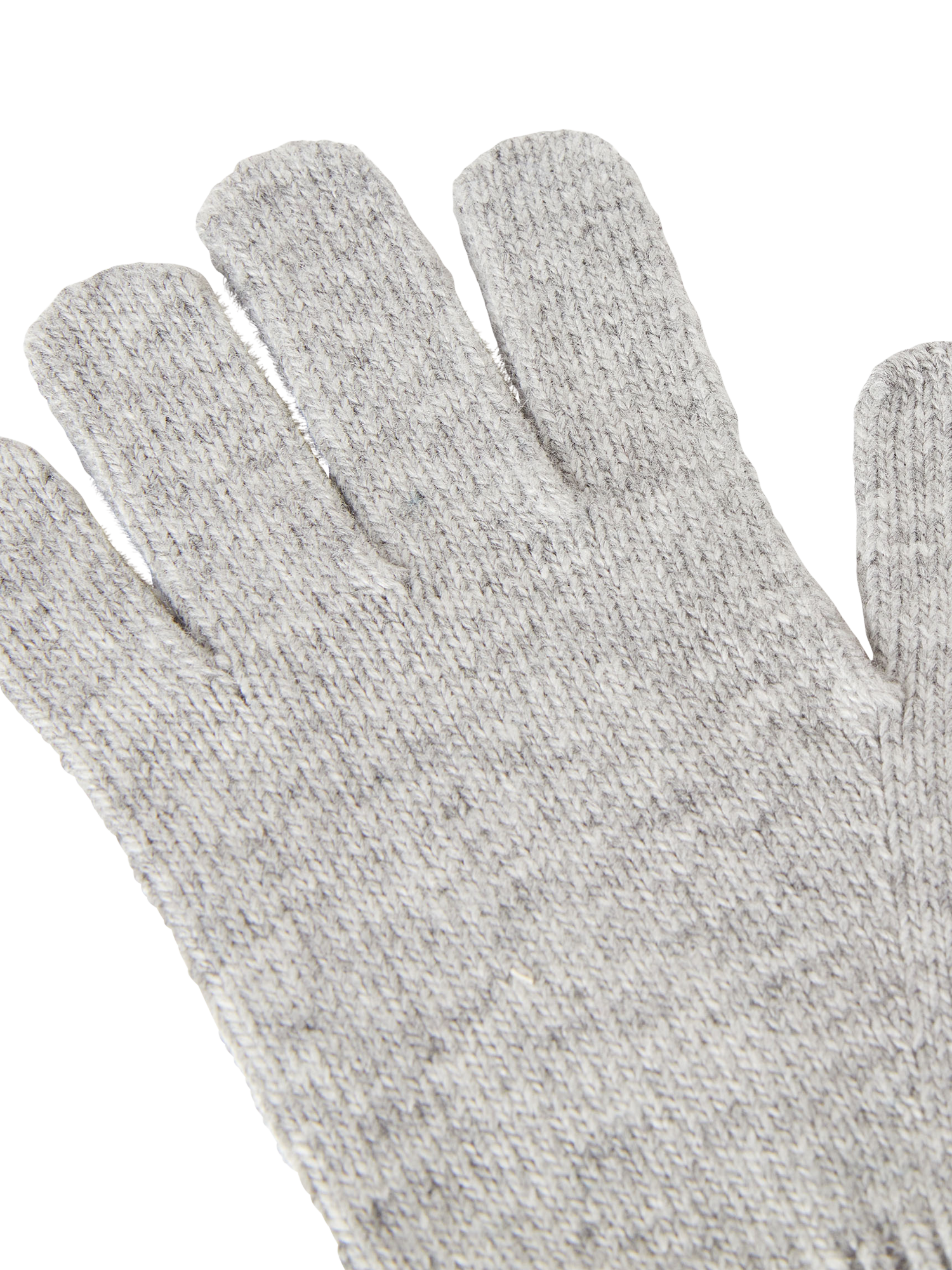 Product image 2 of 3, which shows Benetton Kids' Ribbed Cuff Gloves, Grey, One Size