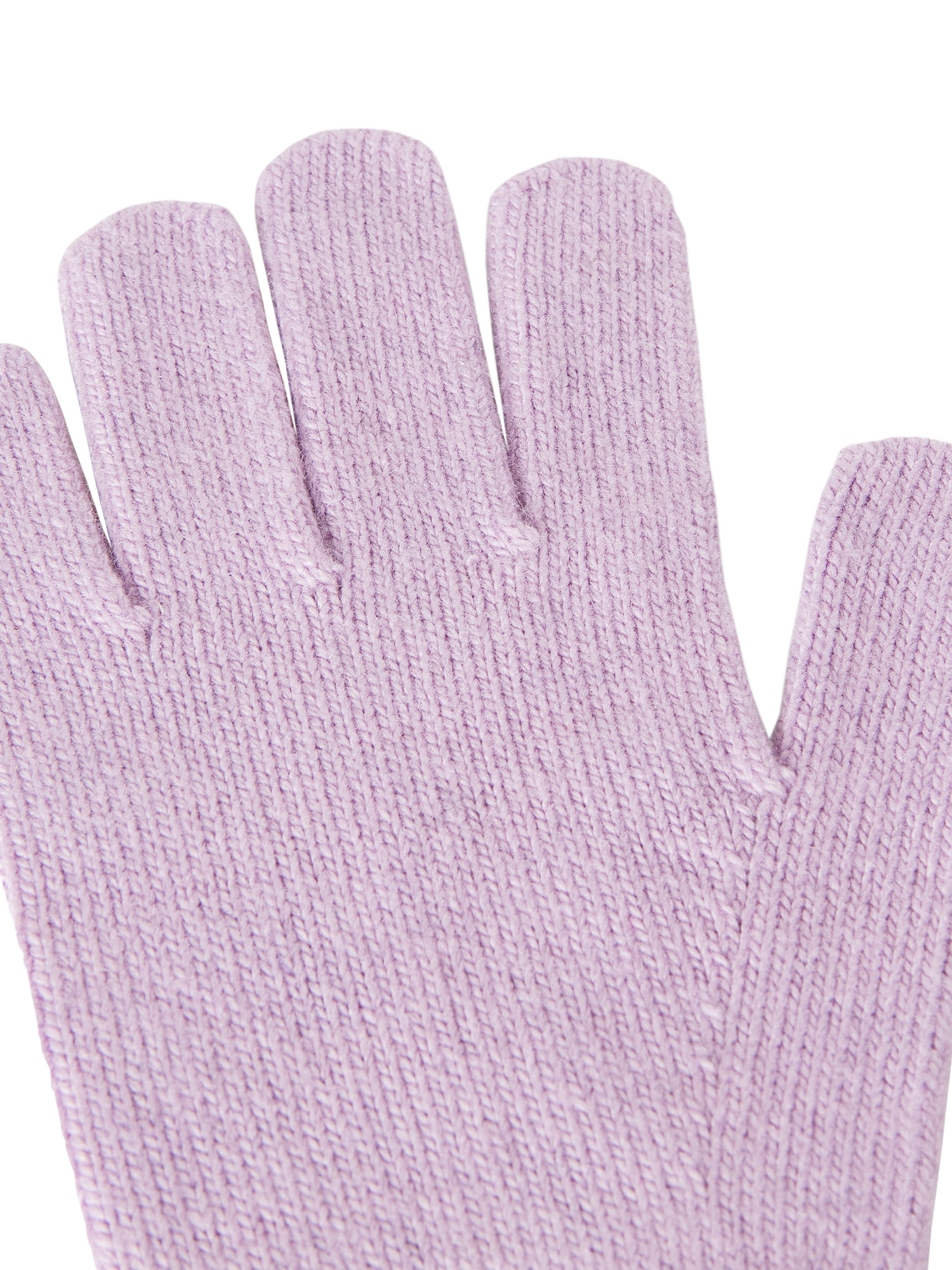 Product image 2 of 3, which shows Benetton Kids' Ribbed Cuff Gloves, Violet, One Size