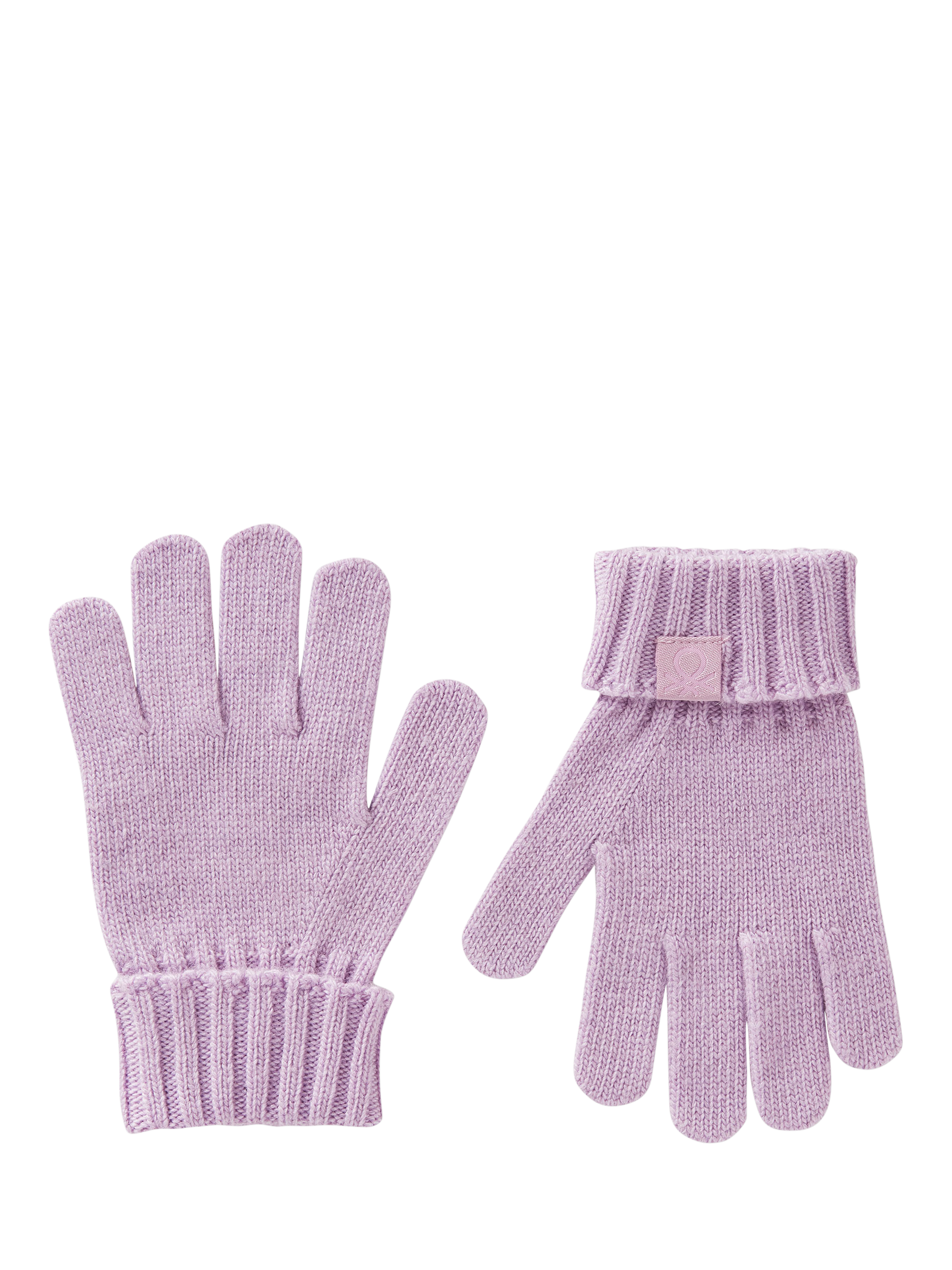 Product image 1 of 3, which shows Benetton Kids' Wool Blend Knit Gloves, Violet, 2-3 years