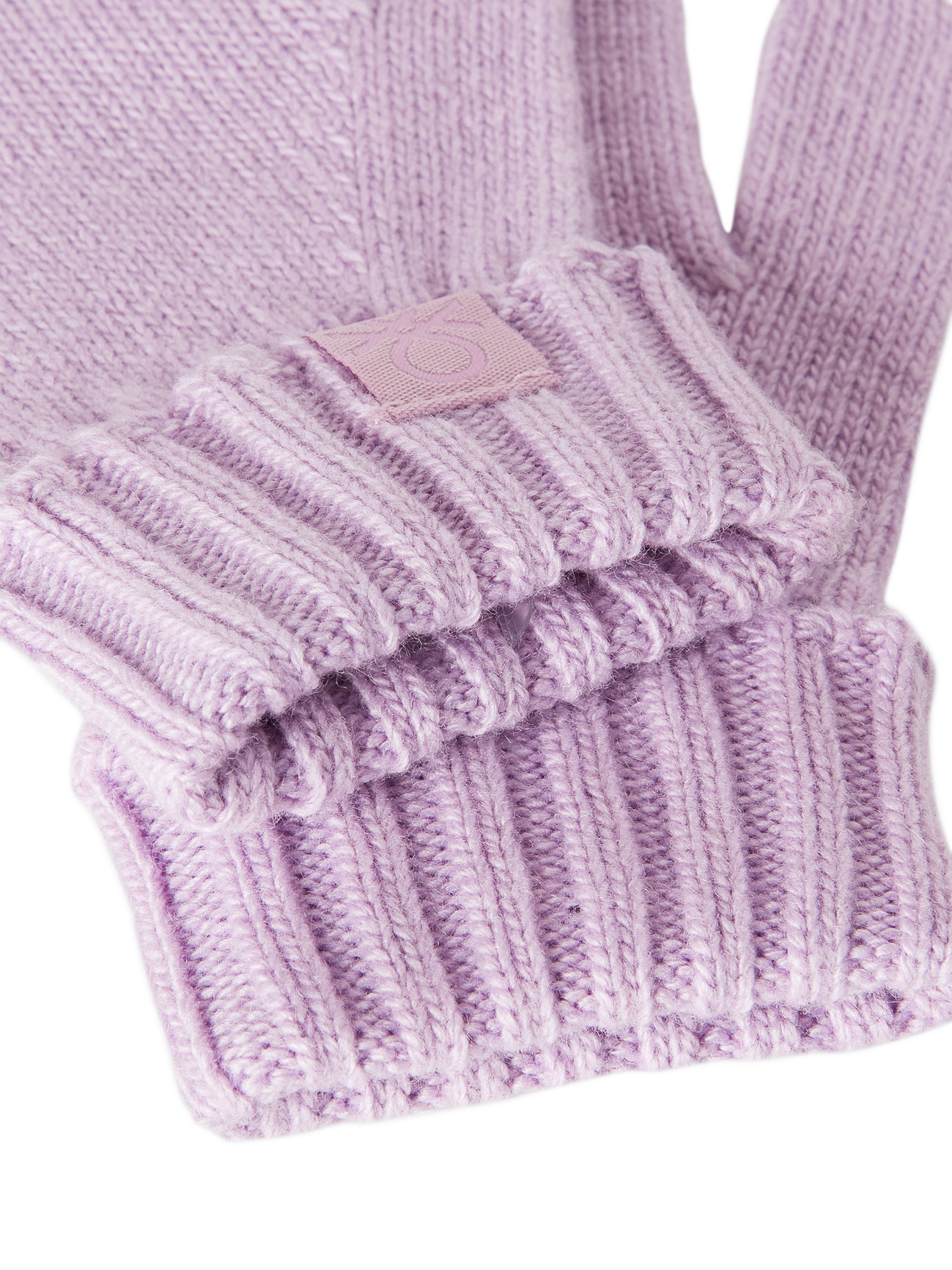 Product image 3 of 3, which shows Benetton Kids' Wool Blend Knit Gloves, Violet, 2-3 years