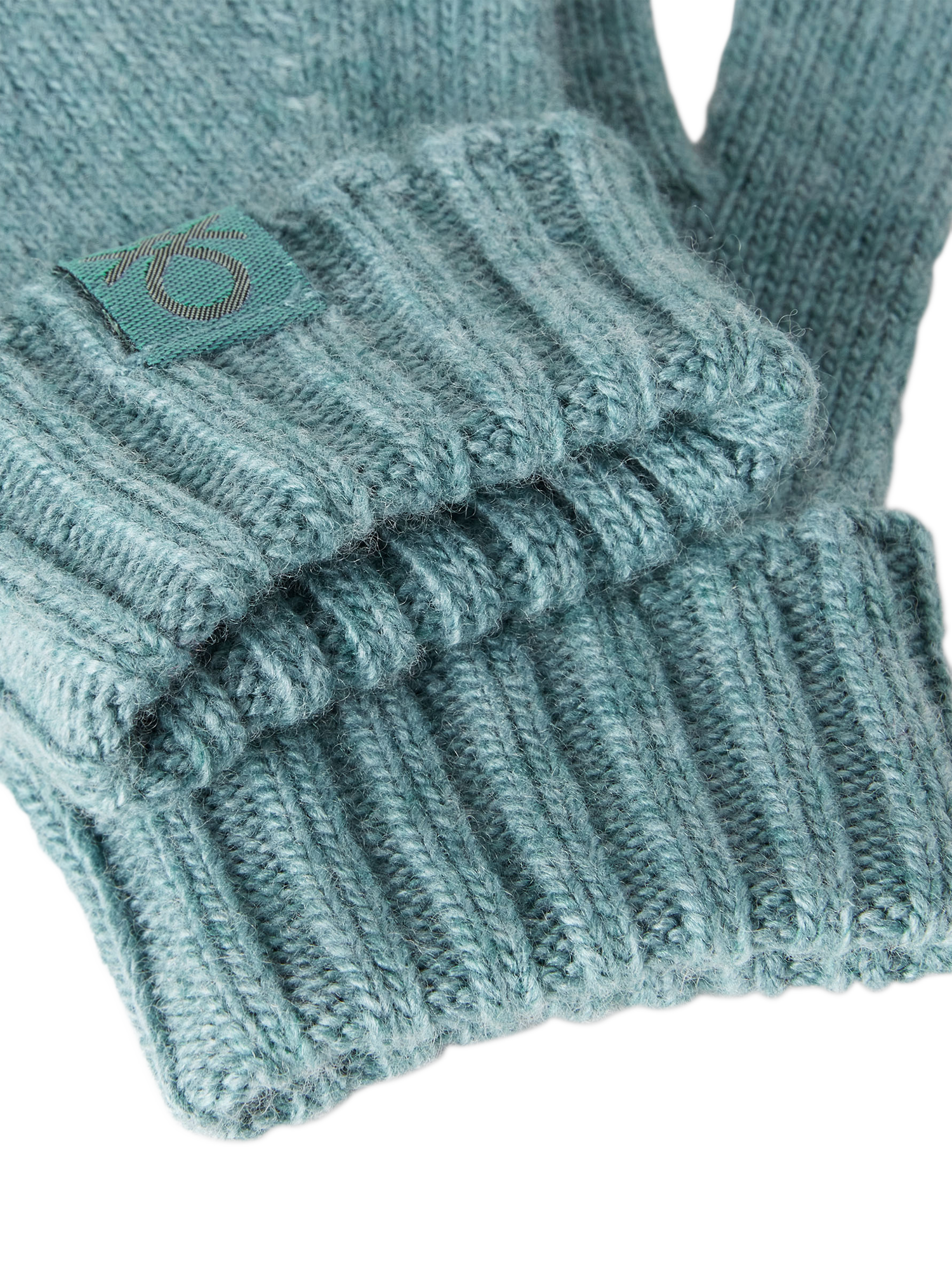 Product image 3 of 3, which shows Benetton Kids' Wool Blend Knit Gloves, Green, 2-3 years