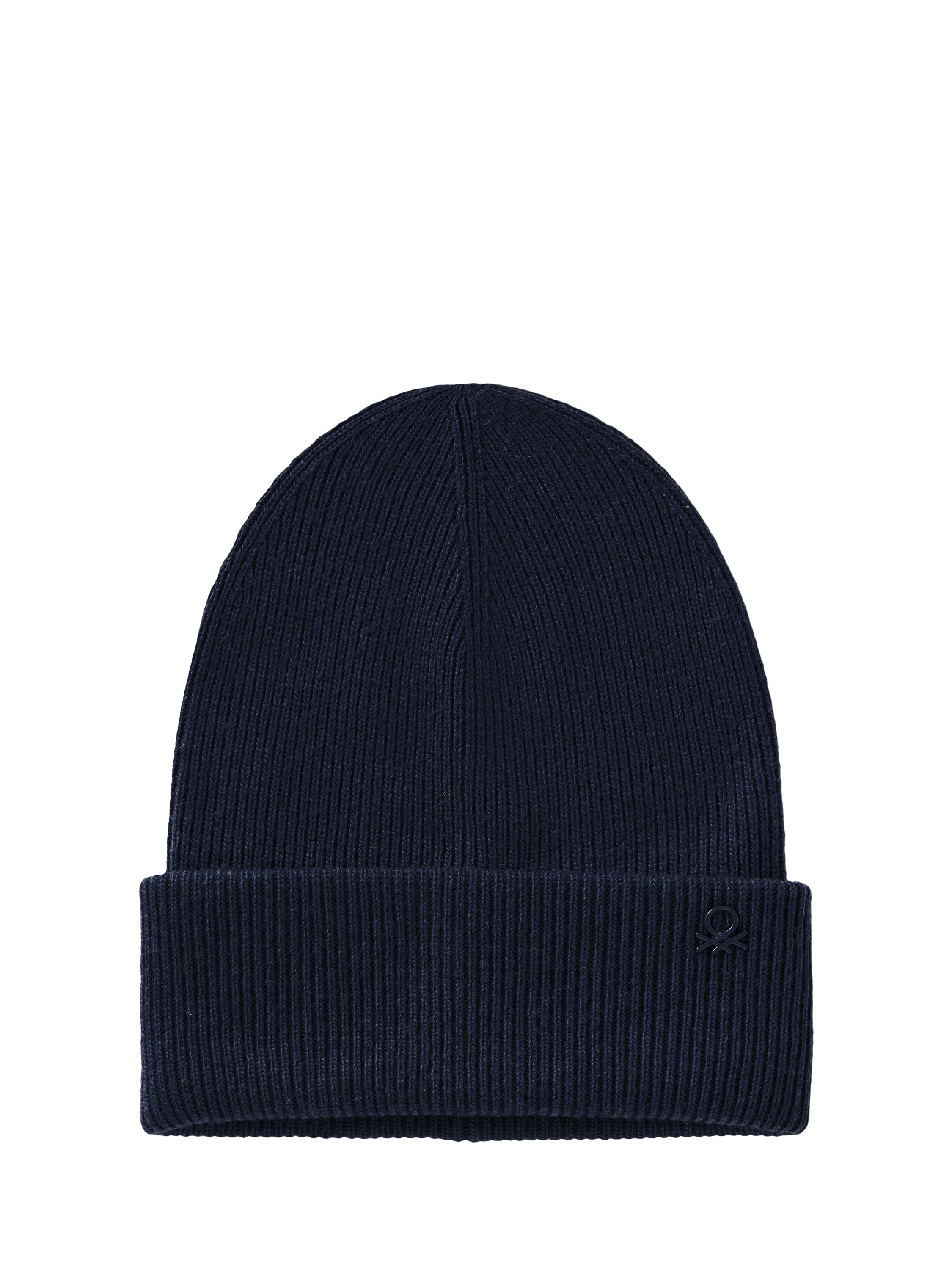 Product image 1 of 3, which shows Benetton Kids' Wool Blend Ribbed Knit Beanie Hat, Navy Blue, One Size