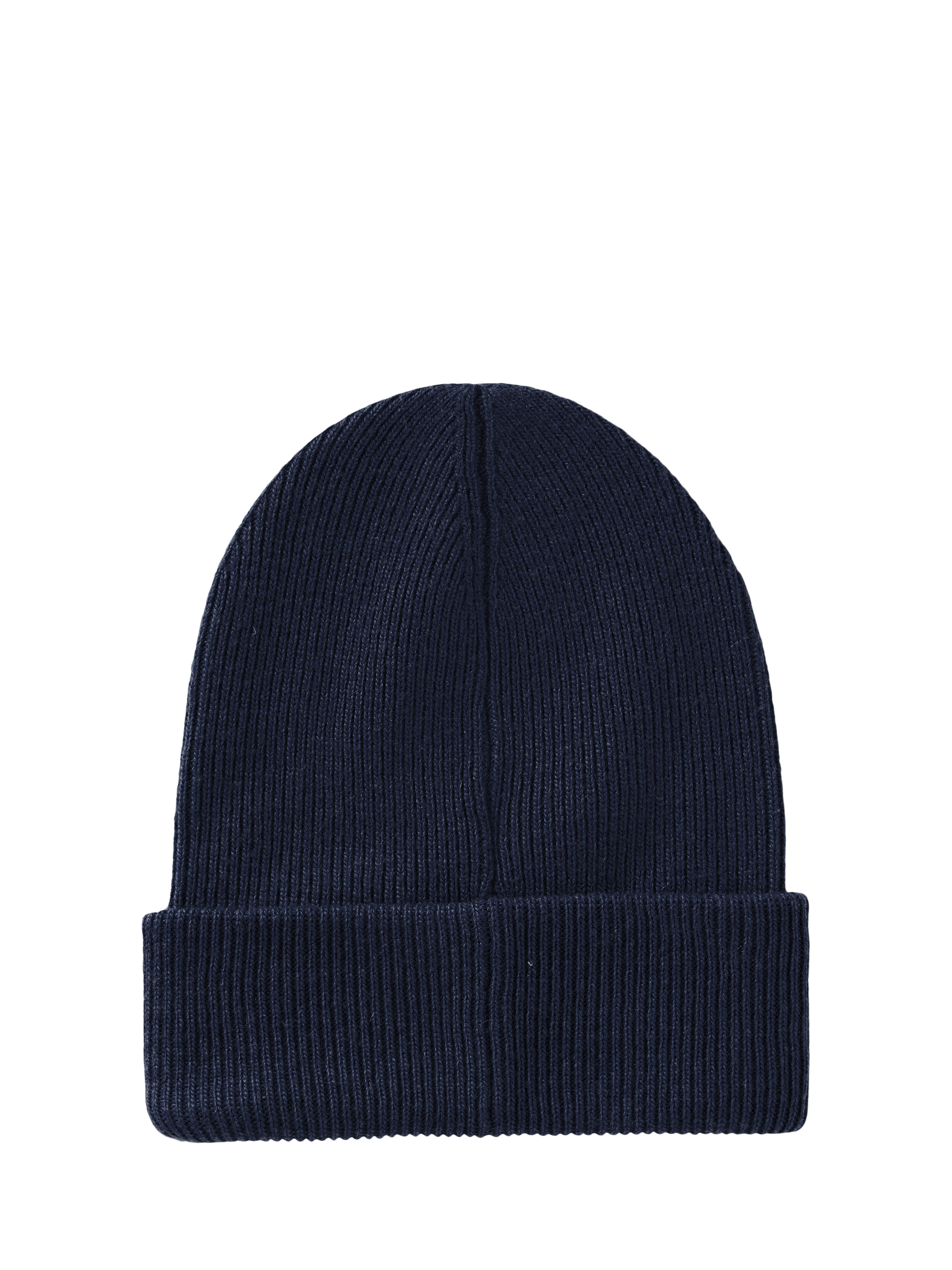 Product image 2 of 3, which shows Benetton Kids' Wool Blend Ribbed Knit Beanie Hat, Navy Blue, One Size