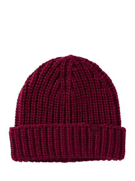 Benetton Kids' Ribbed Knit Beanie Hat, Red, Red