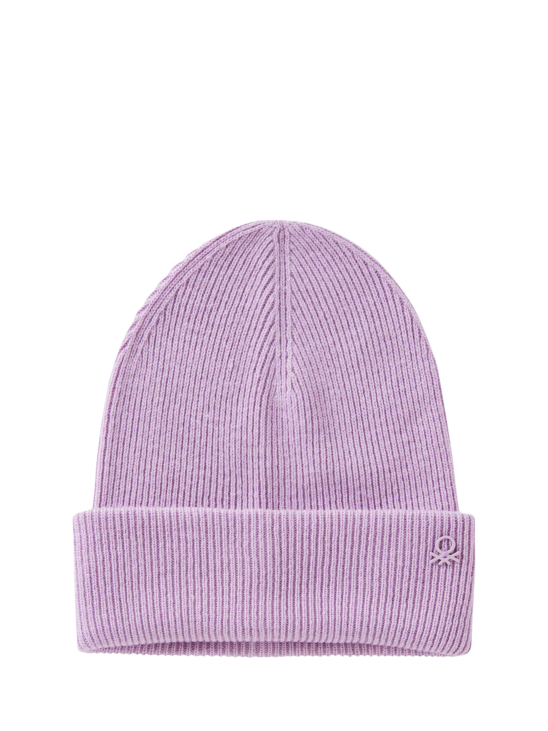 Product image 1 of 3, which shows Benetton Kids' Wool Blend Ribbed Knit Beanie Hat, Violet, One Size