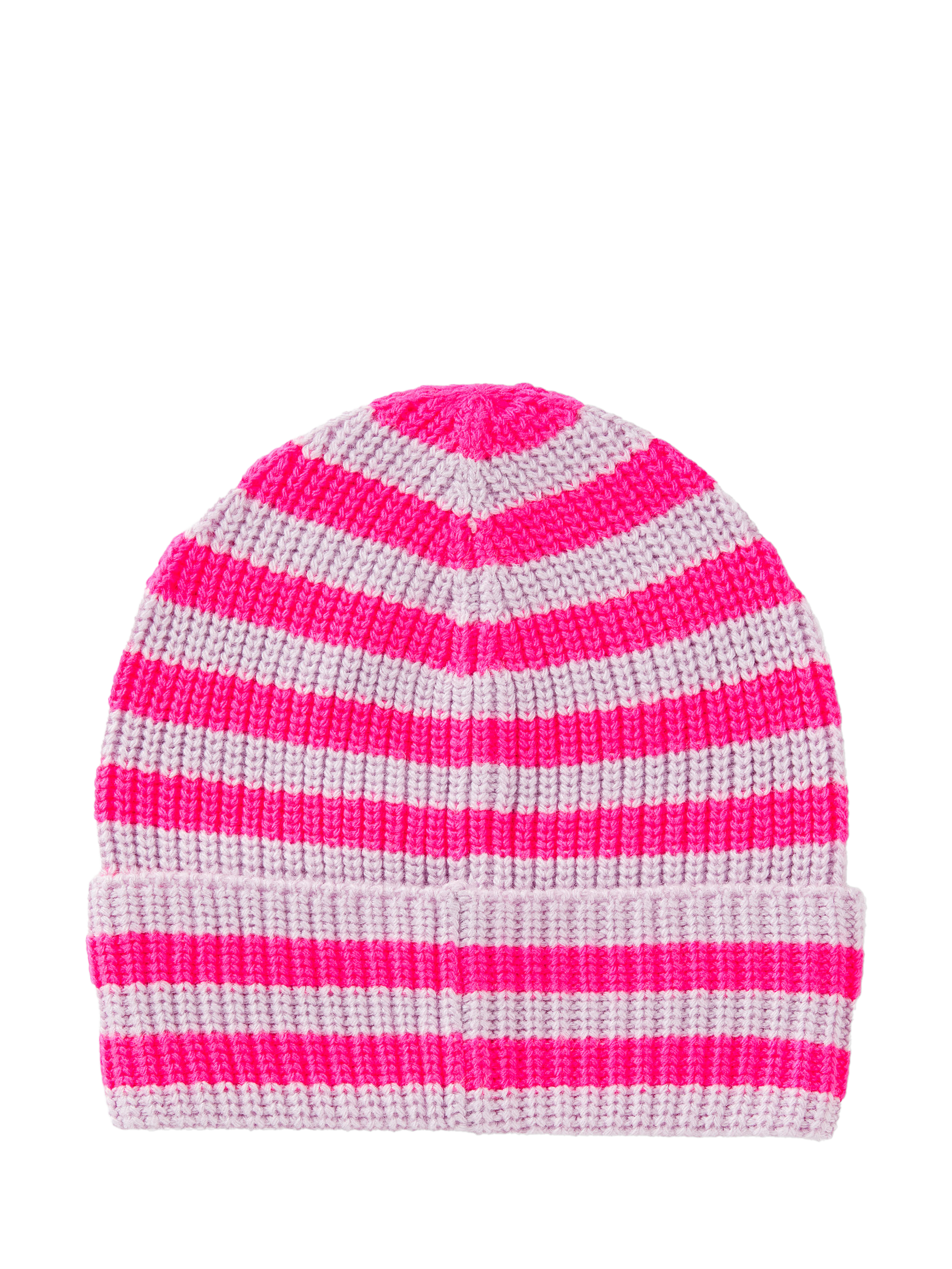 Product image 2 of 3, which shows Benetton Kids' Striped Knit Beanie Hat, Violet, One Size