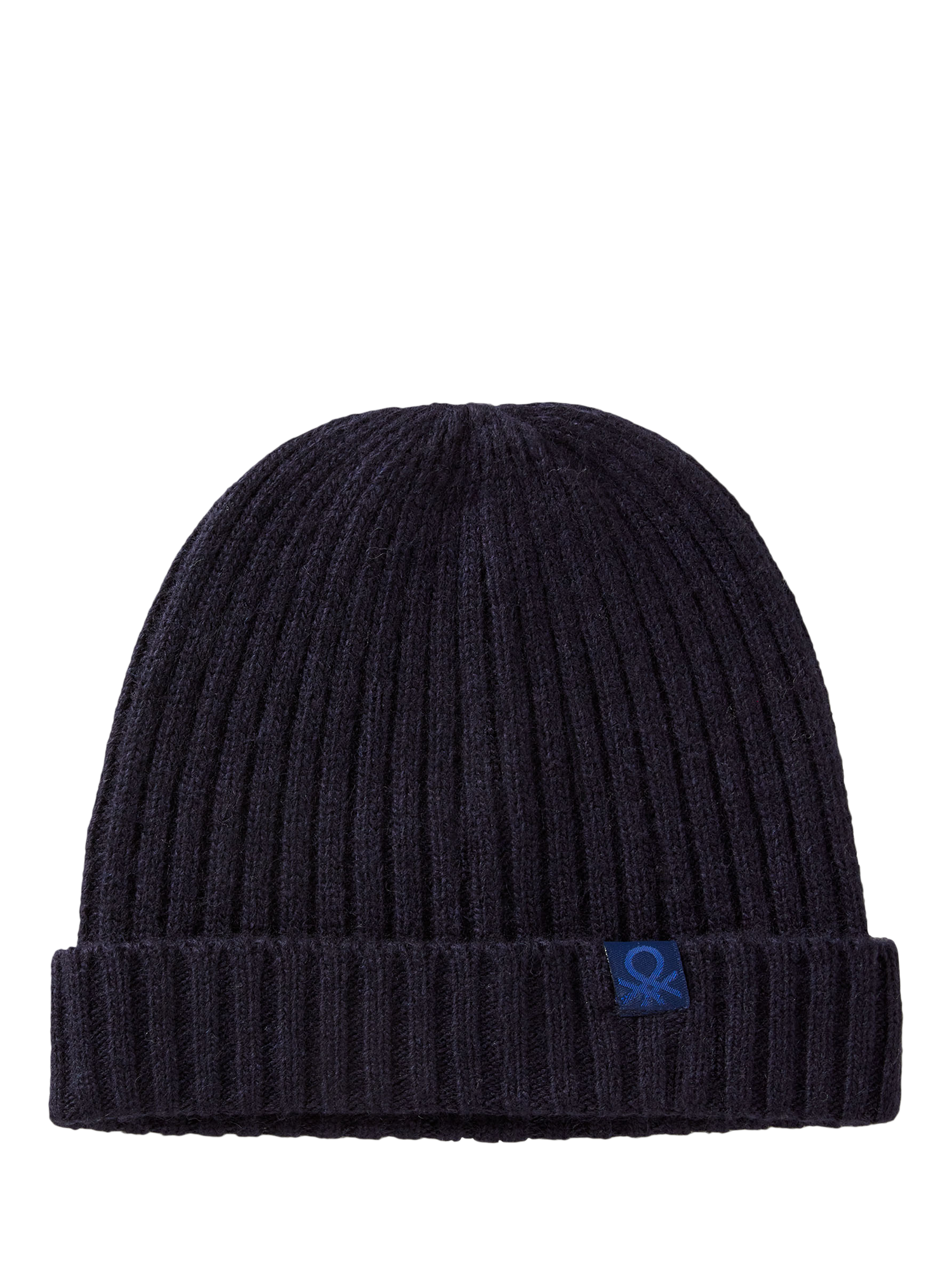 Product image 1 of 3, which shows Benetton Kids' Wool Blend Ribbed Knit Beanie Hat, Blue, 3-4 years