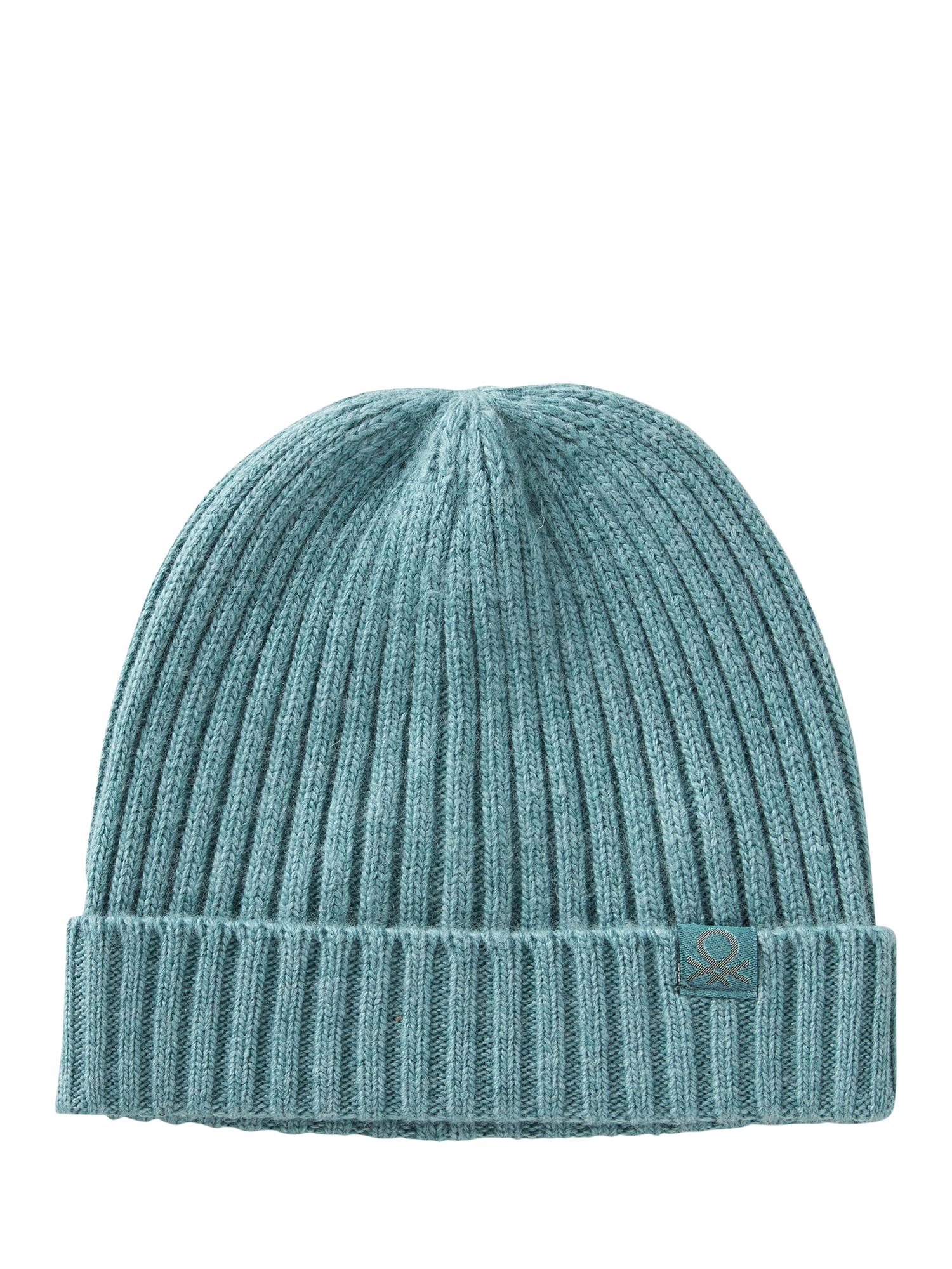 Product image 1 of 3, which shows Benetton Kids' Wool Blend Knitted Beanie Hat, Green, 2-3 years