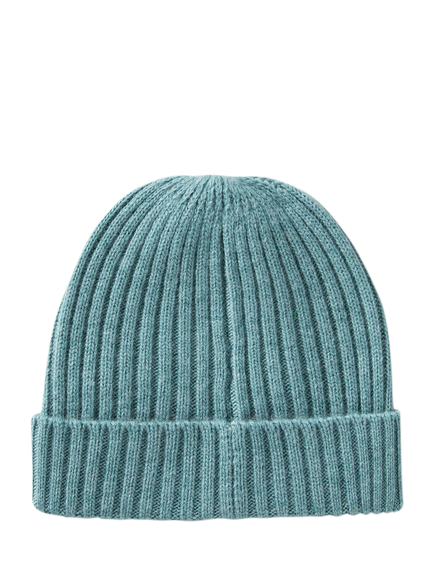Benetton Kids' Wool Blend Knitted Beanie Hat - view 2, Green