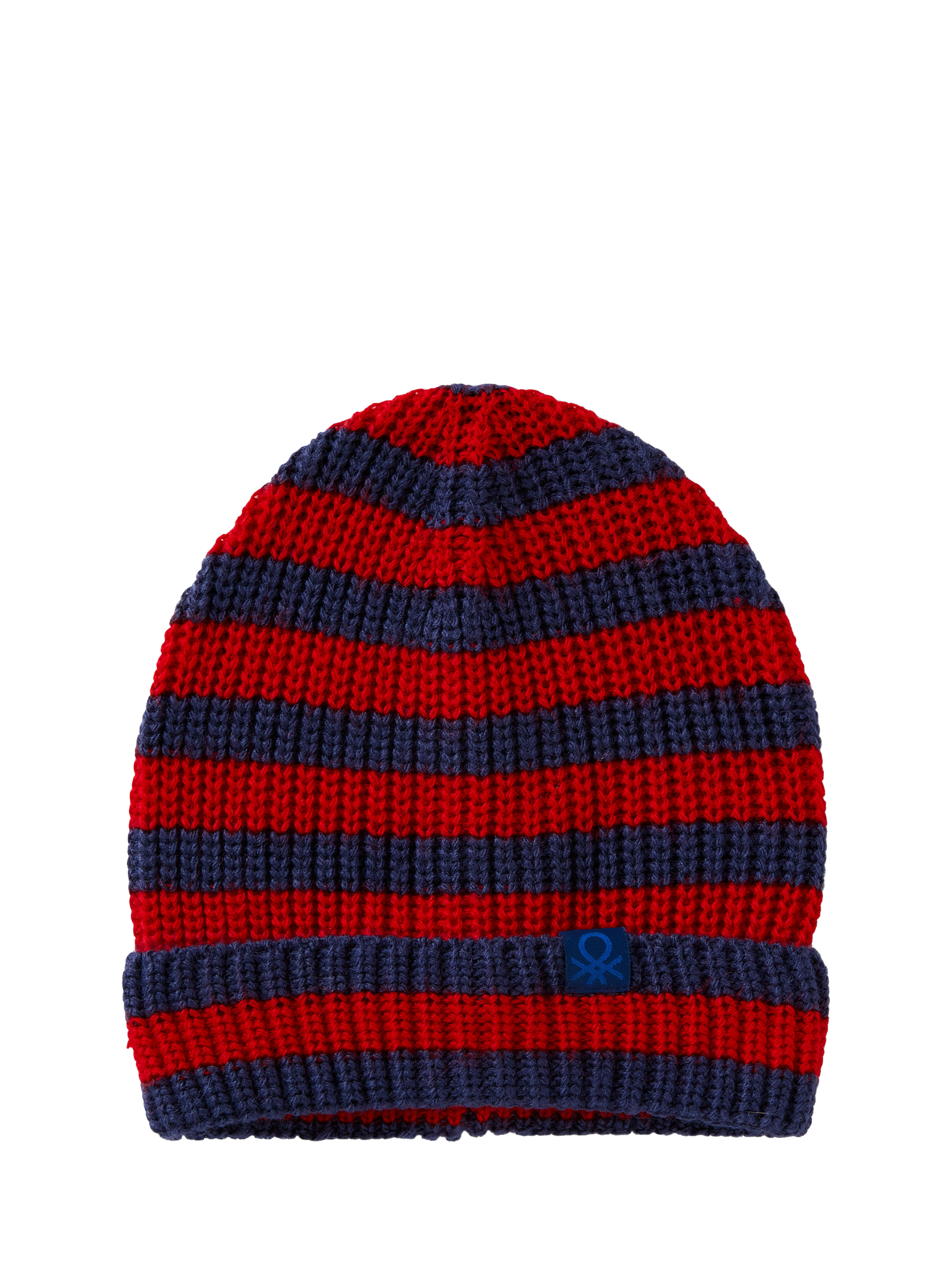 Product image 1 of 3, which shows Benetton Kids' Ribbed Knit Beanie Hat, Blue/Multi, 2-3 years