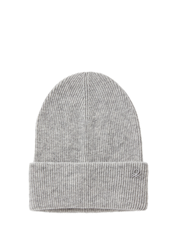 Benetton Kids' Wool Blend Ribbed Knit Beanie Hat, Grey