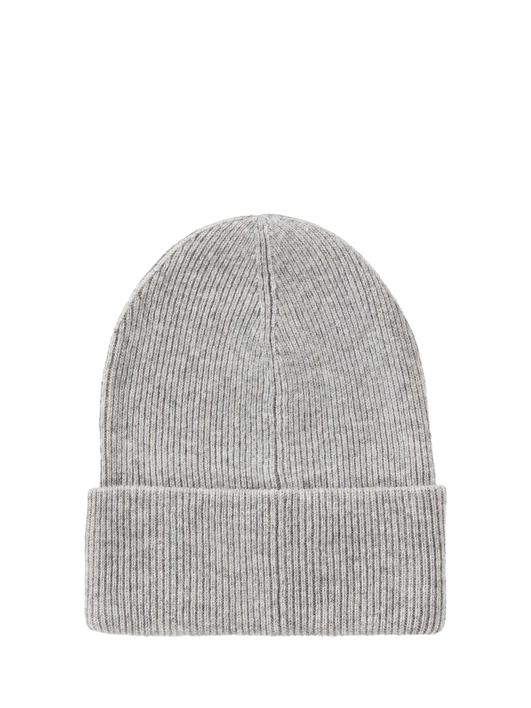 Product image 2 of 3, which shows Benetton Kids' Wool Blend Ribbed Knit Beanie Hat, Grey, One Size