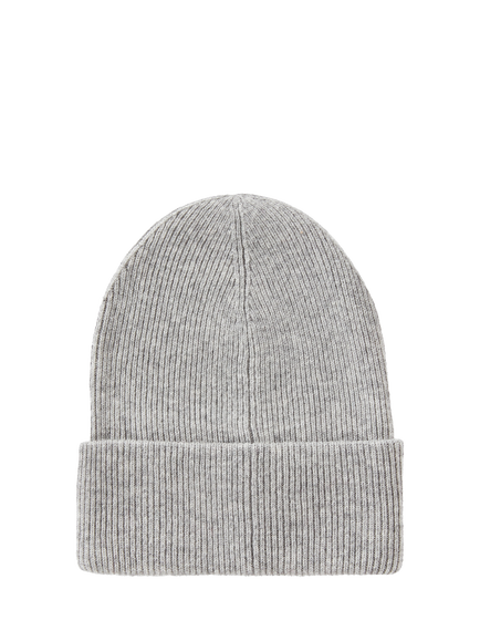 Benetton Kids' Wool Blend Ribbed Knit Beanie Hat - view 2, Grey