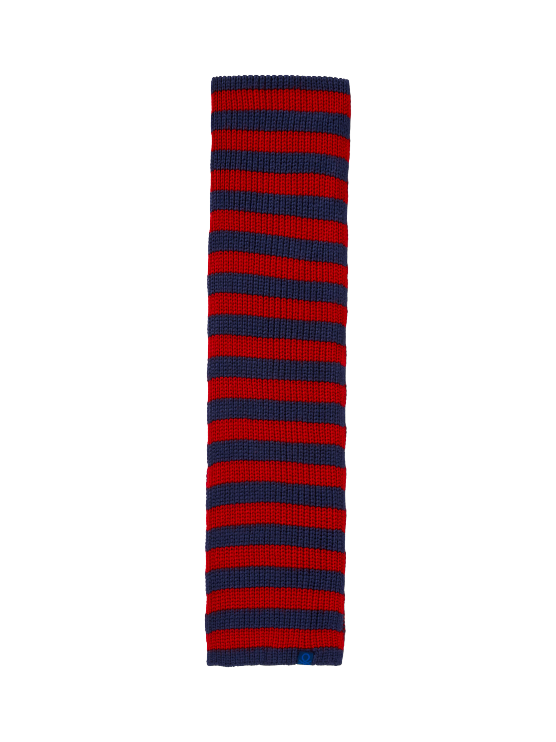 Product image 2 of 3, which shows Benetton Kids' Knitted Striped Scarf, Blue/Red, 3-4 yrs
