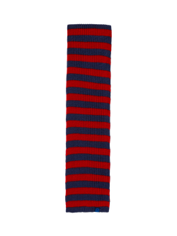 Benetton Kids' Knitted Striped Scarf, Blue/Red - view 2, Blue/Red