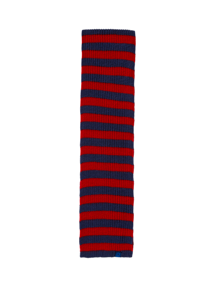 Benetton Kids' Knitted Striped Scarf, Blue/Red - view 2, Blue/Red