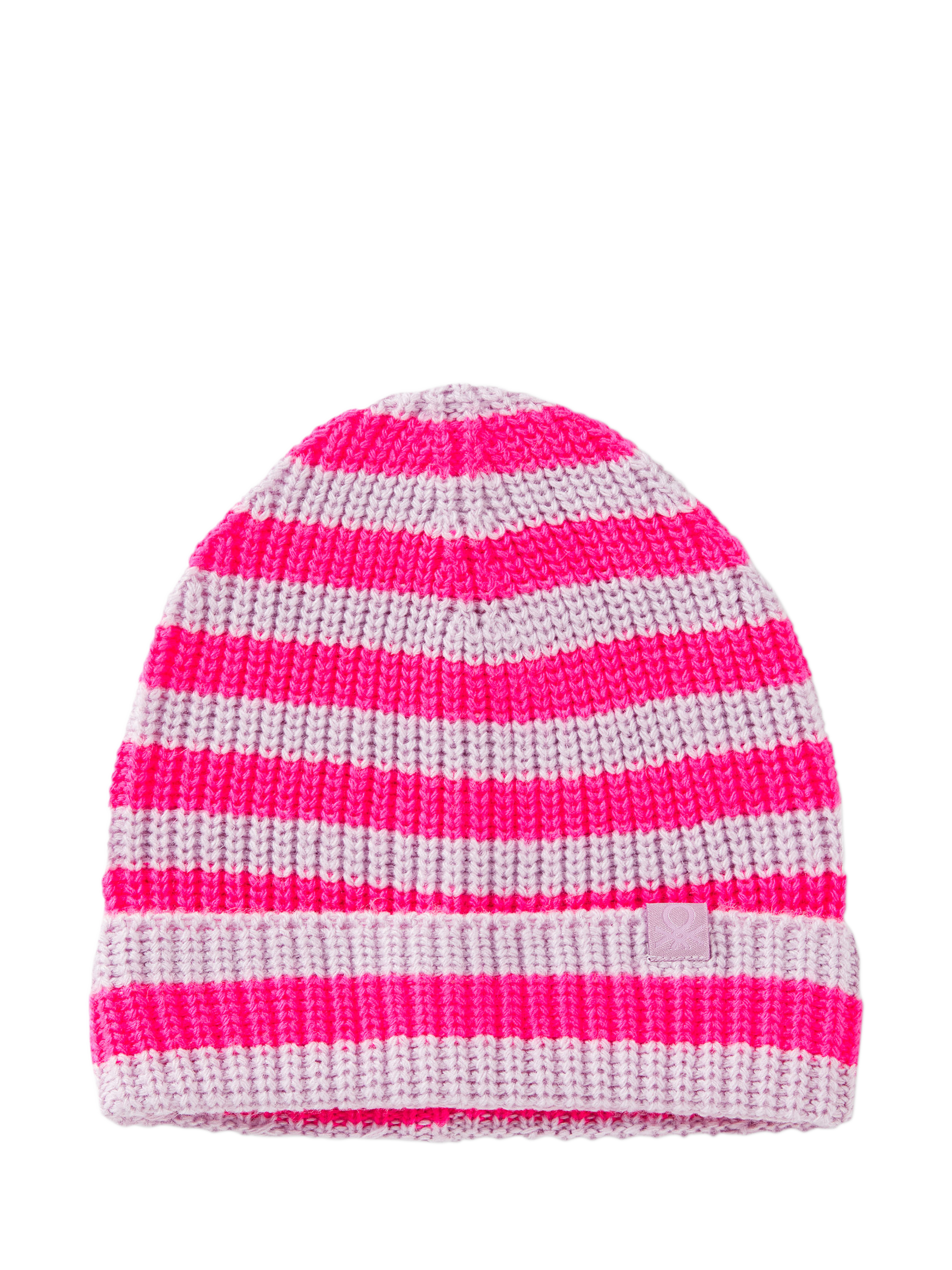 Product image 1 of 3, which shows Benetton Kids' Ribbed Knit Beanie Hat, Violet/Multi, 3-4 years