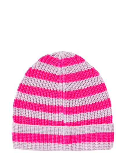 Benetton Kids' Ribbed Knit Beanie Hat - view 2, Violet/Multi