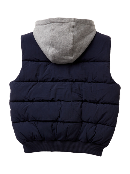 Benetton Kids' Hooded Padded Gilet - view 2, Blue
