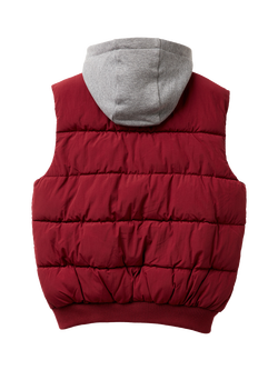 Benetton Kids' Hooded Padded Gilet - view 2, Red