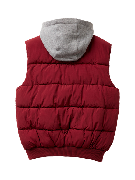 Benetton Kids' Hooded Padded Gilet - view 2, Red