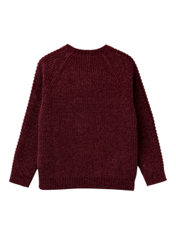 Benetton Kids' Crew Neck Knitted Sweater - view 2, Red