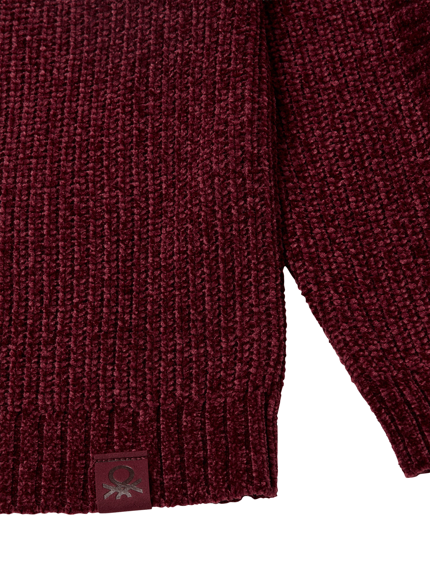 Product image 3 of 3, which shows Benetton Kids' Crew Neck Knitted Sweater, Red, 6-7 years