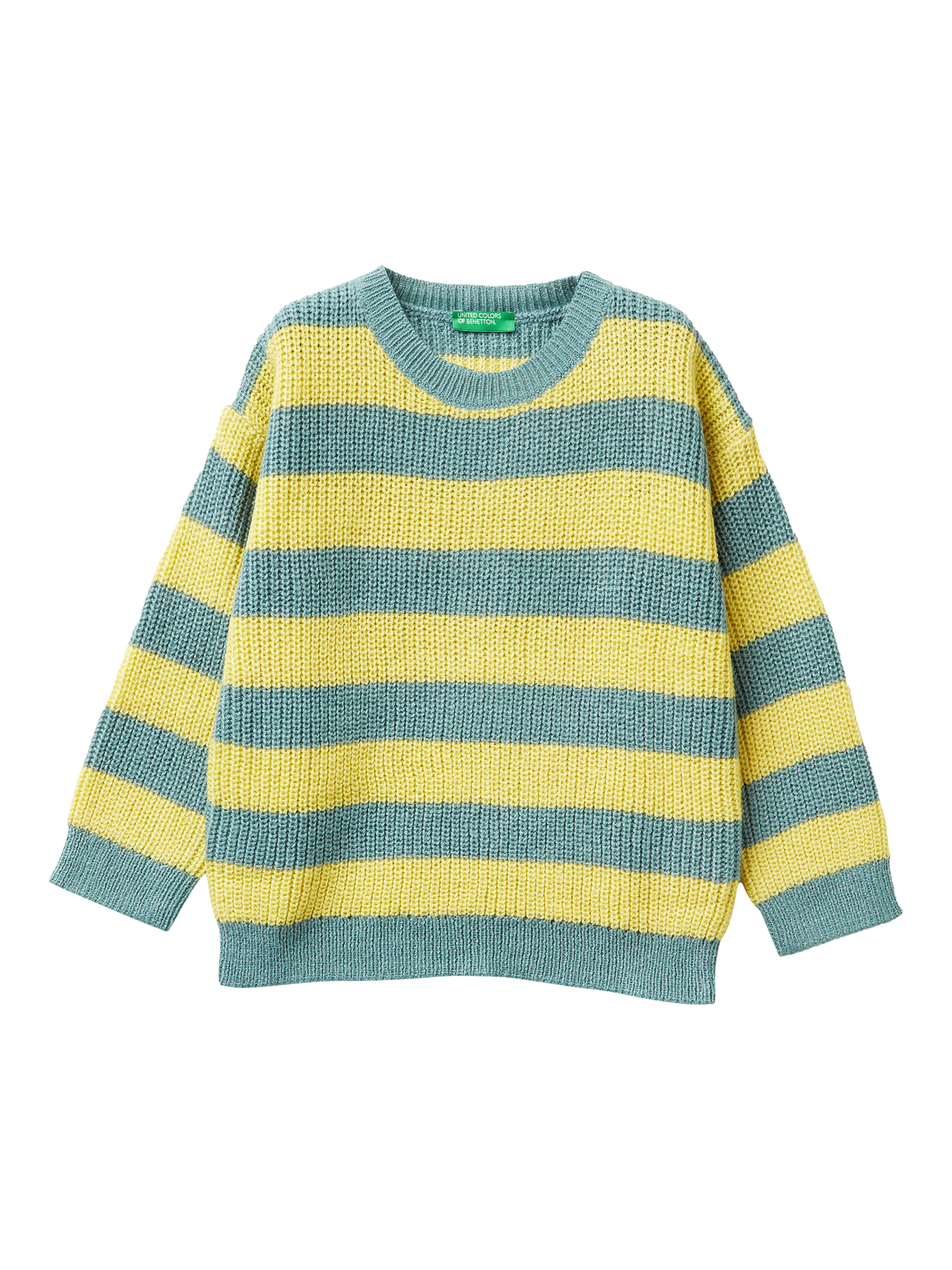 Cable Knit Benetton Crew Neck Jumper Benetton Kids' Chunky Knit