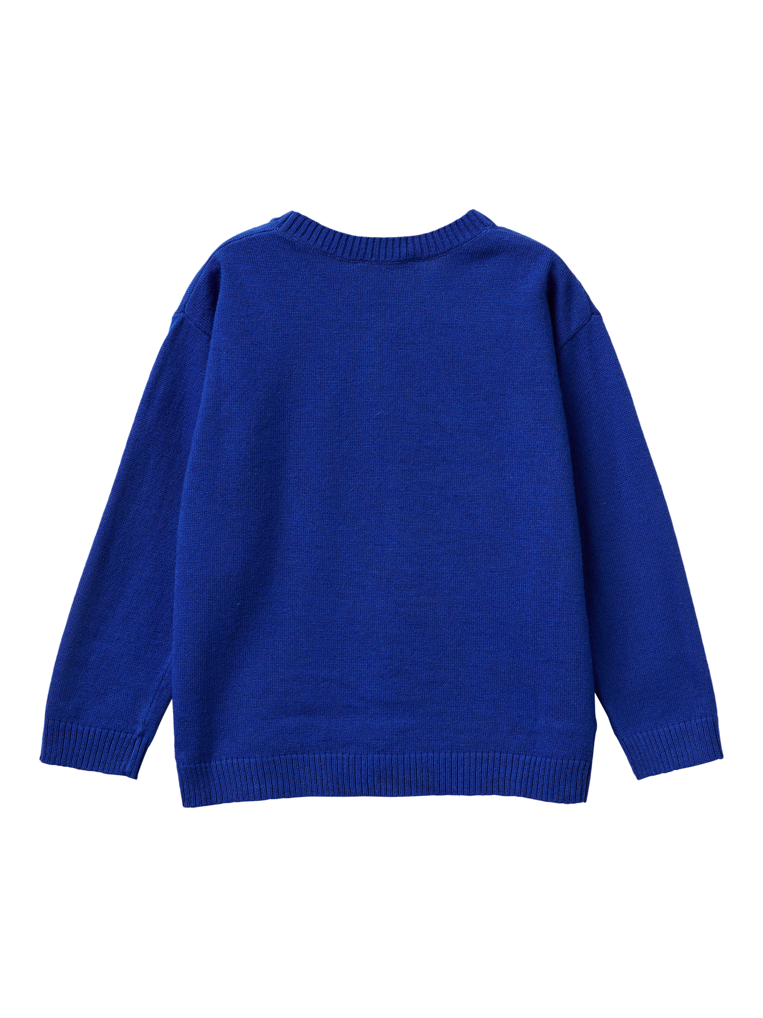 Product image 2 of 3, which shows Benetton Kids' Crew Neck Stripe Logo Sweatshirt, Blue, 3-4 years