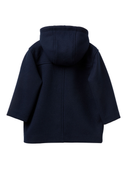 Benetton Kids' Hooded Duffle Coat, Navy - view 2, Navy