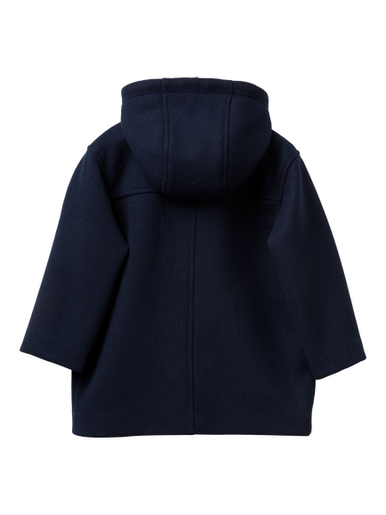 Benetton Kids' Hooded Duffle Coat, Navy - view 2, Navy