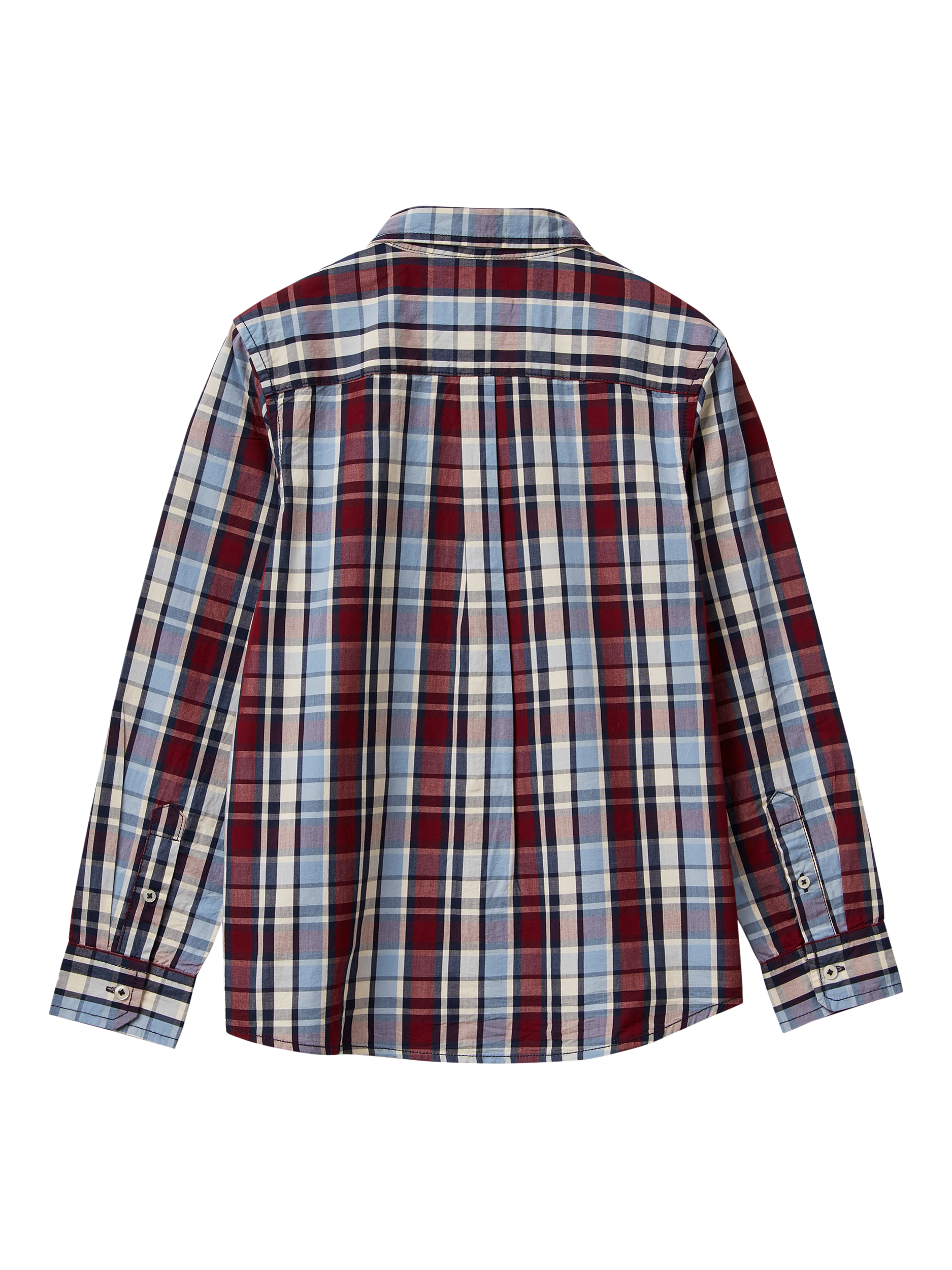 Product image 2 of 3, which shows Benetton Kids' Cotton Long Sleeved Checked Shirt, Multi, 7-8 years