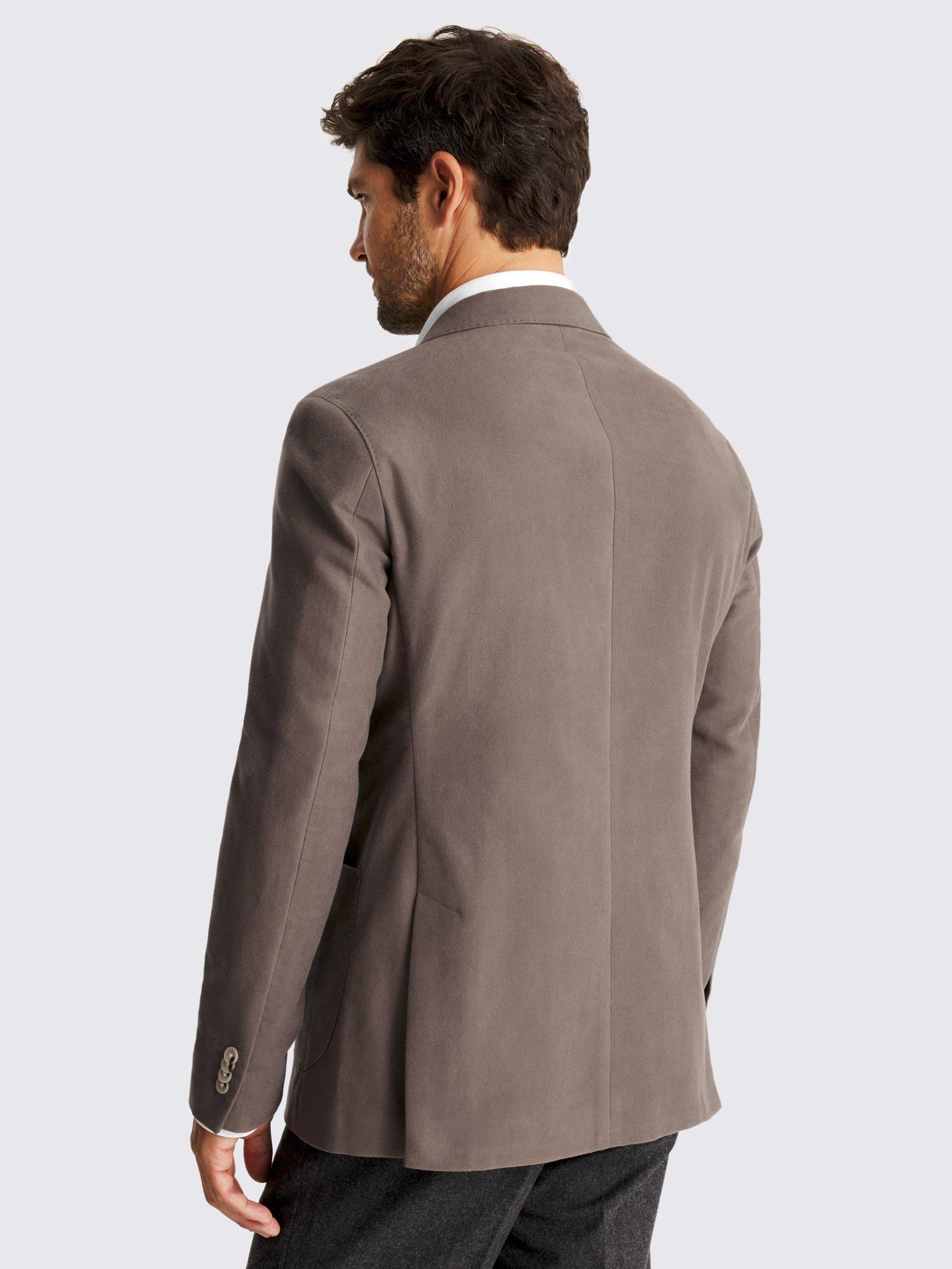 Product image 3 of 5, which shows Moss Single Beasted Moleskin Formal Jacket, Taupe, 36S